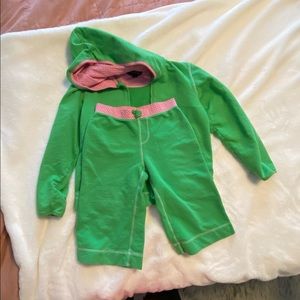 Lands End girls fleece zip up hoodie(size 14) and Bermuda length shorts(size 10)